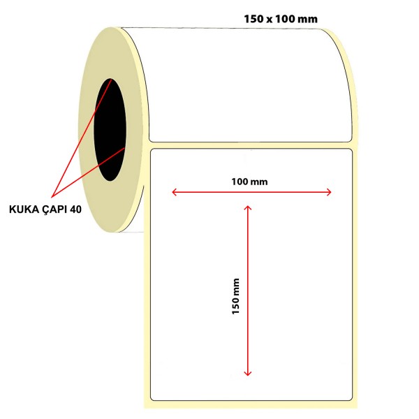 Barkod 100x150 Termal Etiket Eko Termal 250 Sarım 1 Rulo…