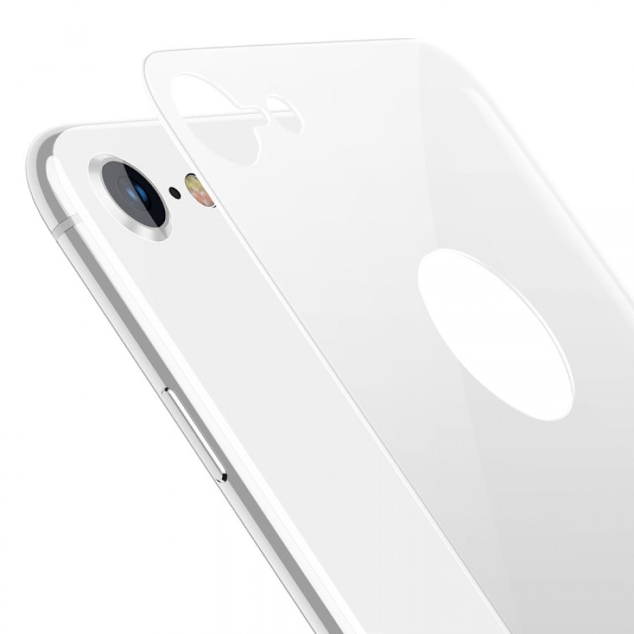 Bufalo iPhone 7/8 Kavisli 4D ARKA GÖVDE Cam Koruyucu Beyaz