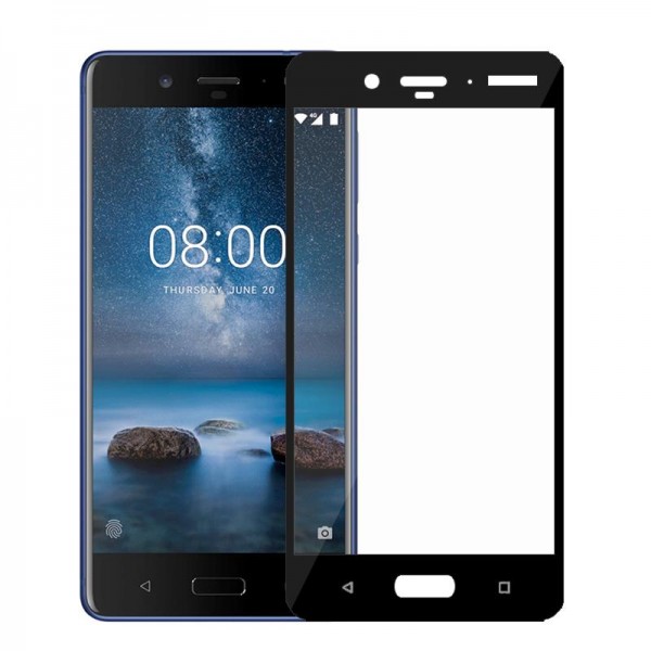 Bufalo Nokia 8 Kavisli 3D Cam Ekran Koruyucu Siyah…