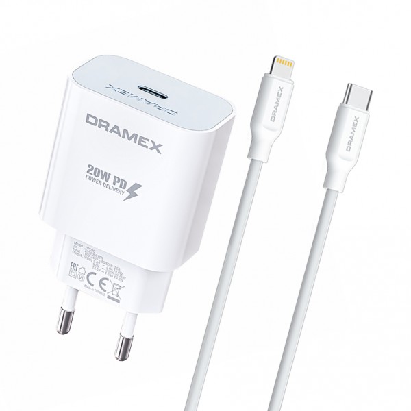 Dramex DPD20L Valence Type-C to Lightning Kablolu 20W PD Hızlı Şarj Ale…