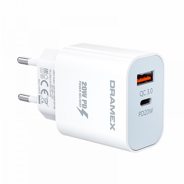 Dramex DPQ20B Quantum USB+Type-C QC3.0 PD 20W Hızlı Şarj Adaptörü…