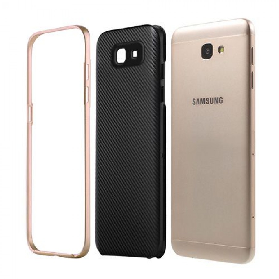 FitCase Galaxy J5 Prime (G570) 2in1 Carbon Desen Arka Kapak Gold