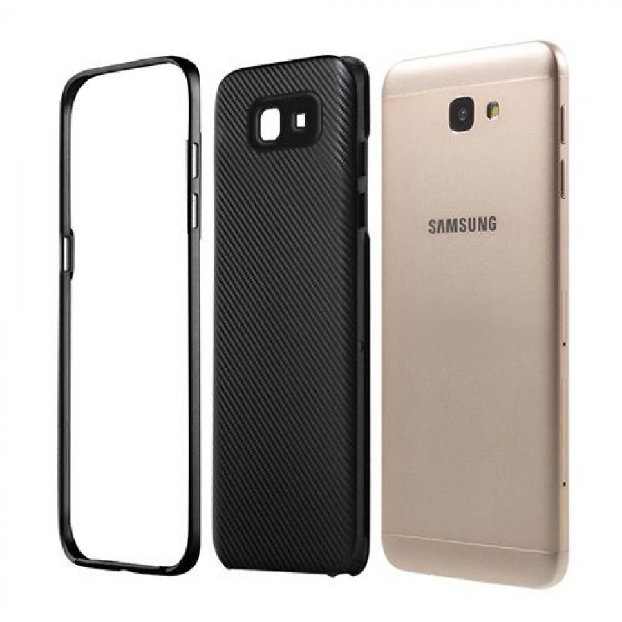 FitCase Galaxy J5 Prime (G570) 2in1 Carbon Desen Arka Kapak Siyah