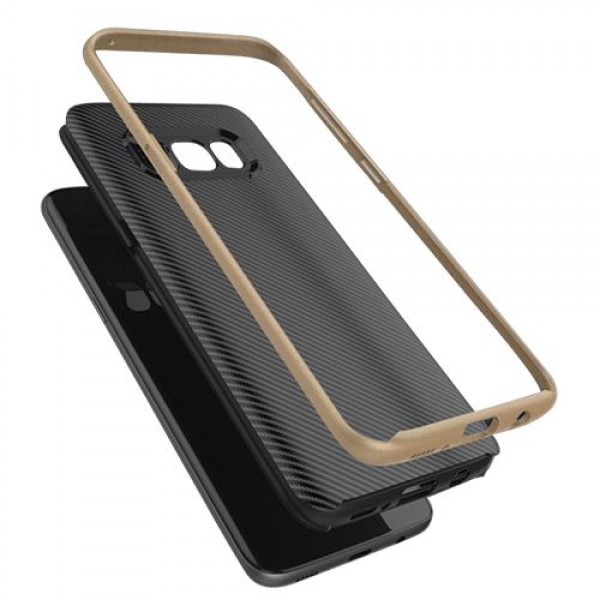 FitCase Galaxy S8 Plus (G955) 2in1 Carbon Desen Arka Kapak Gold…