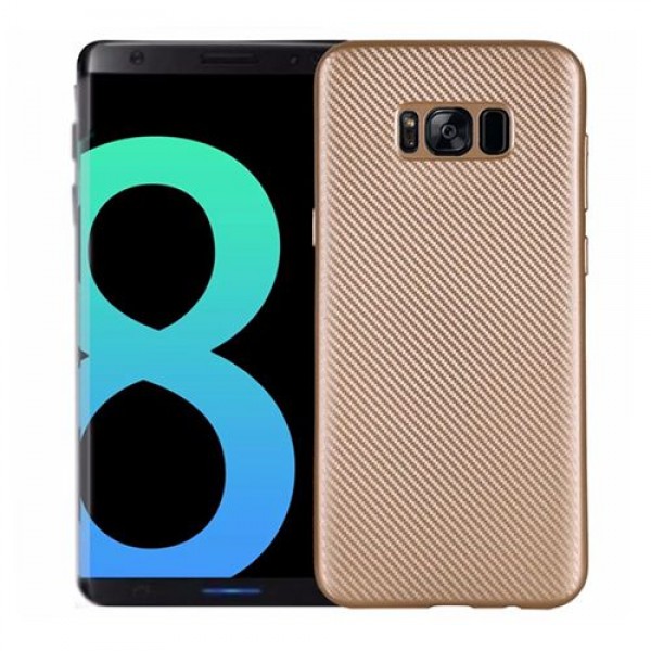 FitCase Galaxy S8 Plus (G955) Carbon Desen Arka Kapak Gold…