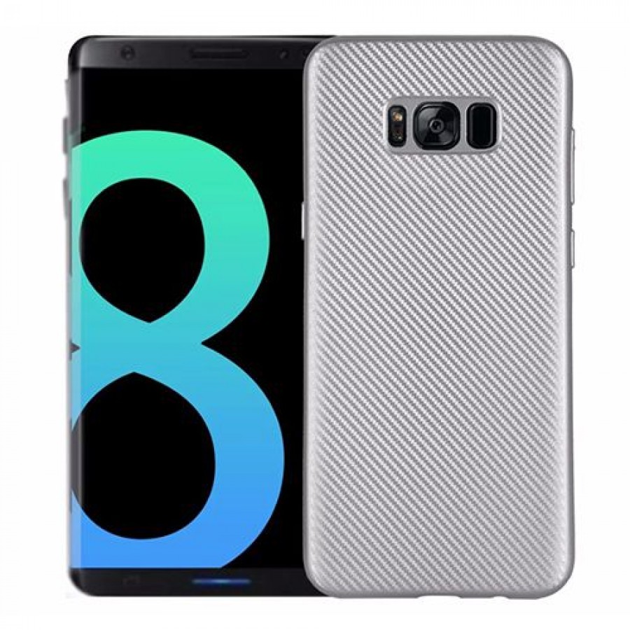 FitCase Galaxy S8 Plus (G955) Carbon Desen Arka Kapak Gri