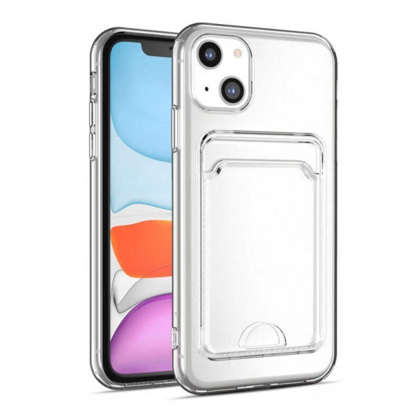 FitCase iPhone 14 Plus Kılıf Cardy Şeffaf Kartlık Cepli Kapak…