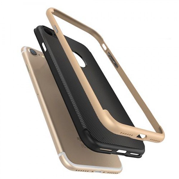 FitCase iPhone 7-8 2in1 Carbon Desen Arka Kapak Gold…