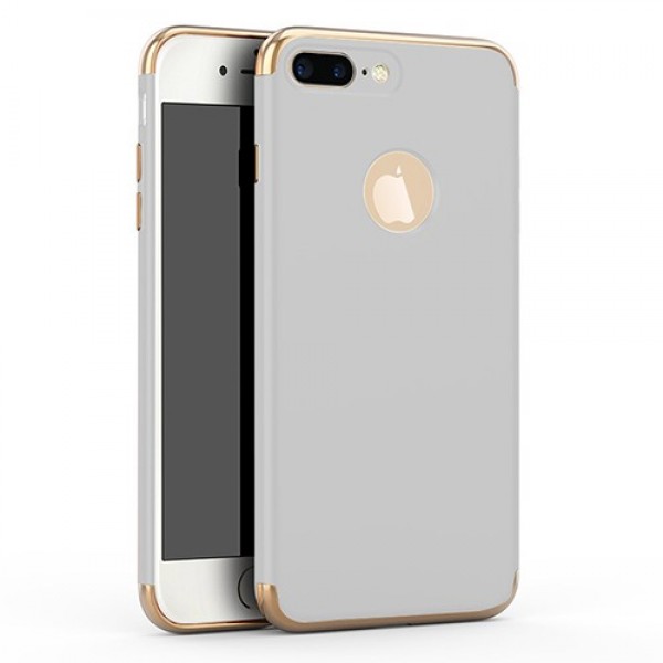 FitCase iPhone 7 Plus / 8 Plus Kılıf Golden Frame Arka Kapak Gri…