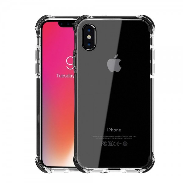 FitCase iPhone X / XS Anti Shock Darbe Koruyucu Silikon Arka Kapak Siyah…