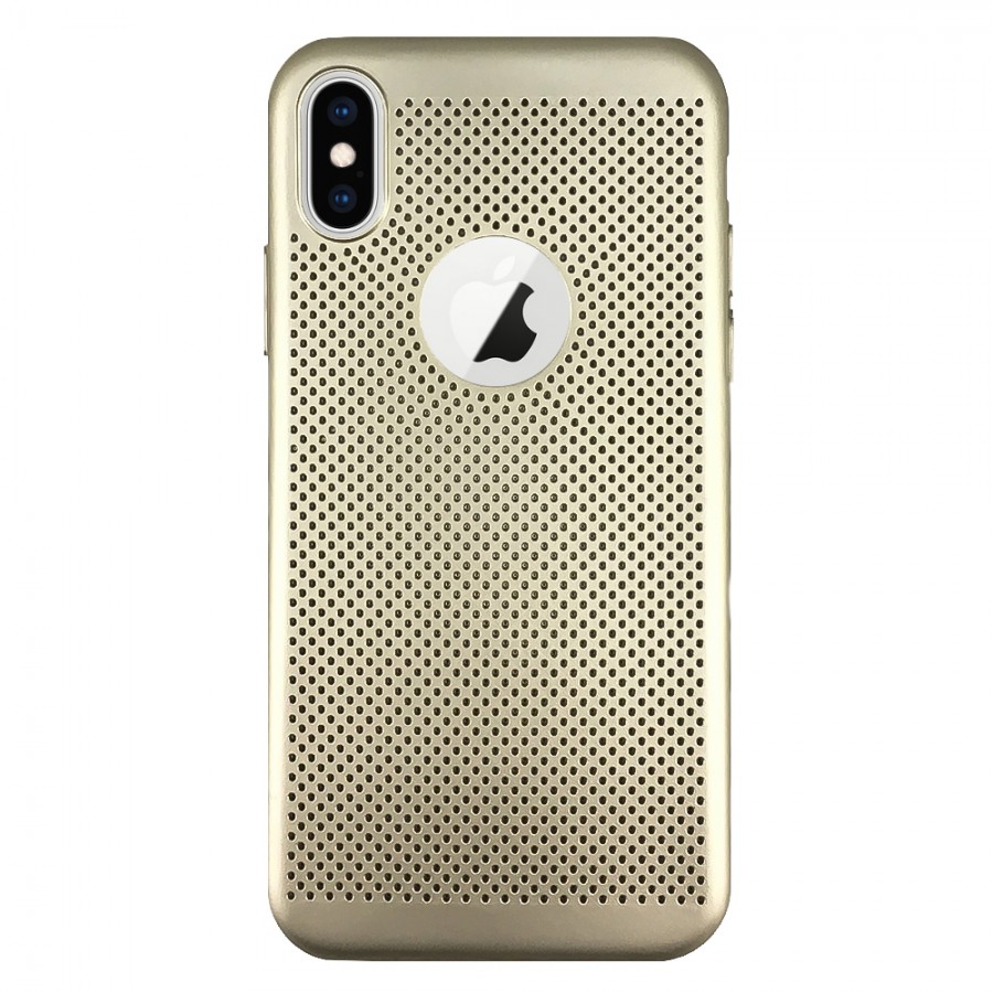 FitCase iPhone X / XS Kılıf Point Sert Arka Kapak Gold