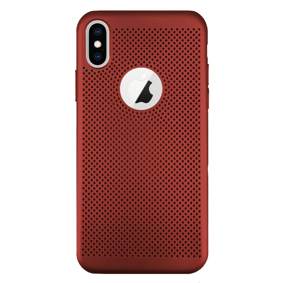 FitCase iPhone X / XS Kılıf Point Sert Arka Kapak Kırmızı