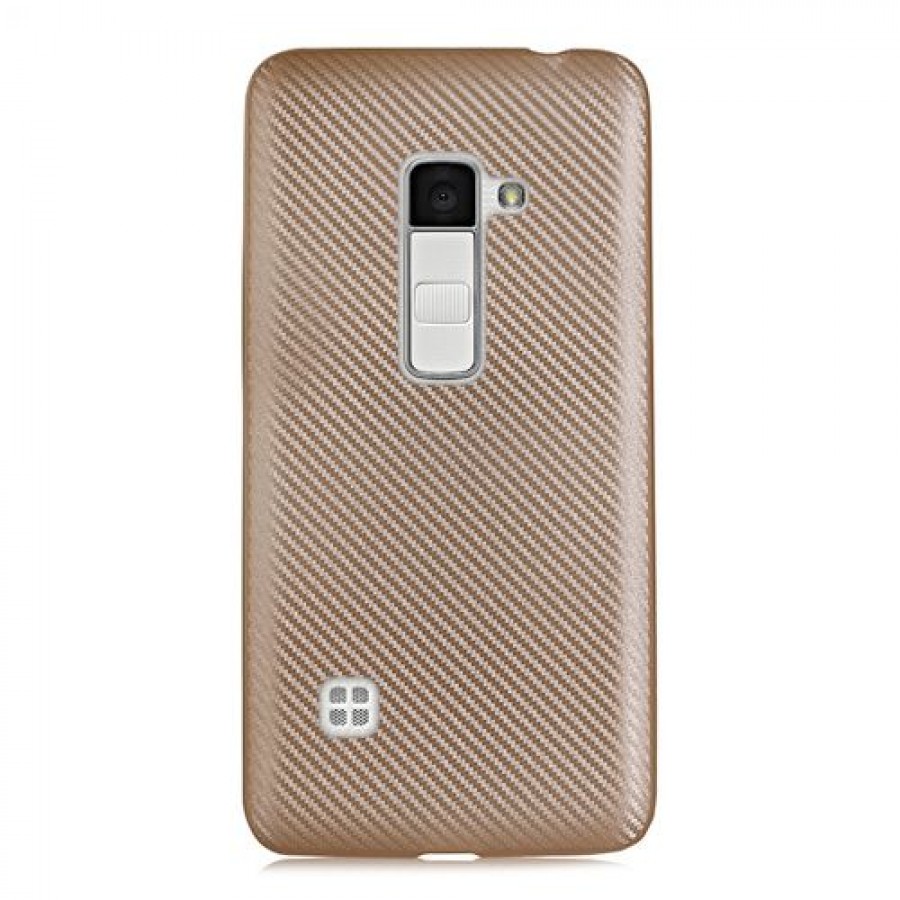 FitCase LG K8 K350 Carbon Desen Arka Kapak Gold