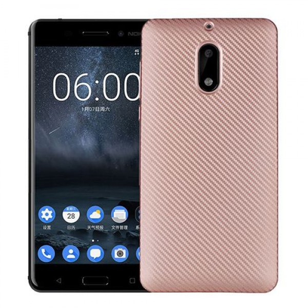 FitCase Nokia 6 Carbon Desen Arka Kapak Rose Gold…