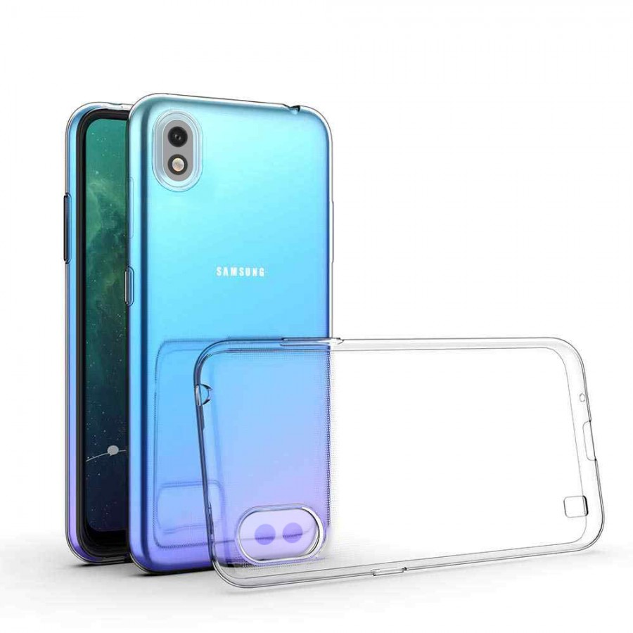 FitCase Samsung Galaxy A01 Core (A013) Kılıf Kamera Korumalı Silikon Şeffaf Arka Kapak