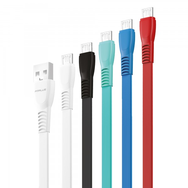 FitPlus Flat FS-401 Micro USB Data/Şarj Kablosu 2.4A 1mt…