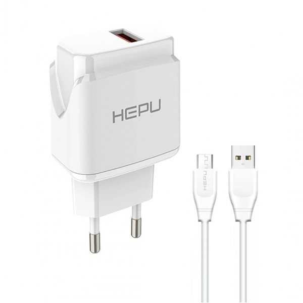 HEPU HP617M 2.1A Seyahat Şarj Aleti USB-Micro USB Kablo Set…