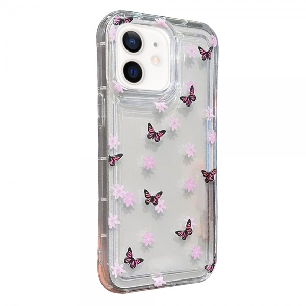 iPhone 12 / 12 Pro Çiçekli Butterfly Seri Silikon Kapak…