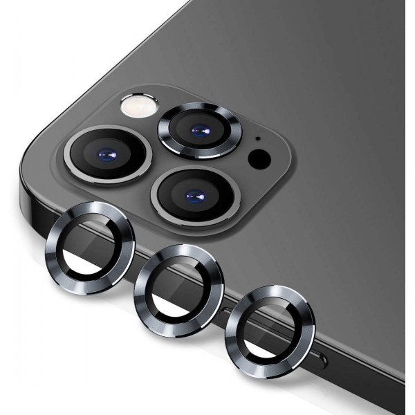 iPhone 12 Pro Kamera Lens Koruyucu Cam Metal Kenarlı 3lü Set…