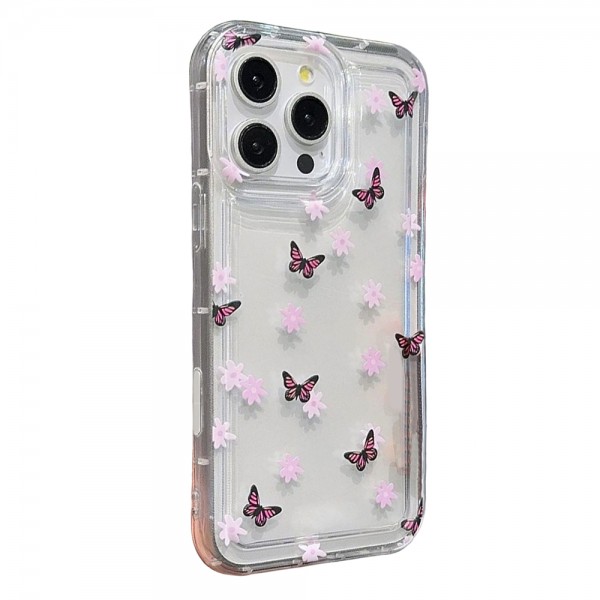 iPhone 15 Pro Max Çiçekli Butterfly Seri Silikon Kapak…