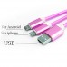 iPhone 6S-Micro USB 2 si 1 Arada Anahtarlık USB Kablo Pembe