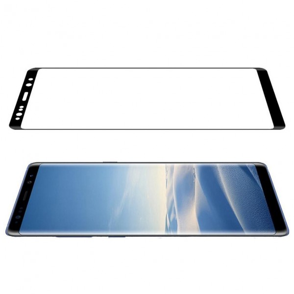 Key Samsung Galaxy Note 8 Supreme Glass Kavisli 9D Cam Ekran Koruyucu Siya…