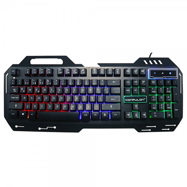 Konfulon V1 RGB Işıklı Metal Yüzey Kablolu Gaming Klavye…