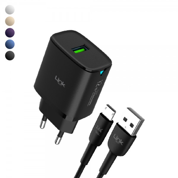 LinkTech C301 12W Auto ID Micro USB Kablolu Şarj Aleti Set…