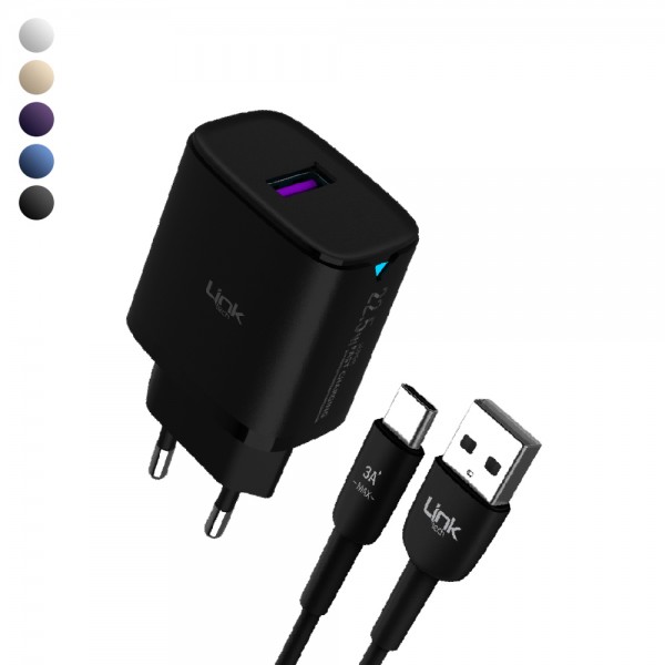 LinkTech C306 22.5W QC3.0 USB Çıkışlı Type-C Kablolu Şarj Aleti…