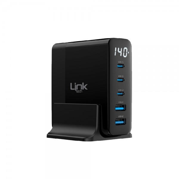 LinkTech G862 Premium 100W 3x PD+2 USB GaN Şarj Adaptörü Super SI…