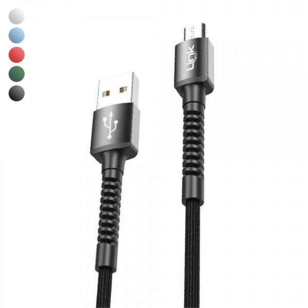 LinkTech K551 Micro USB Metal Başlı Data/Şarj Kablosu 3A 1mt