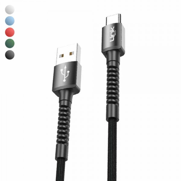 LinkTech K552 Type-C USB Metal Başlı Data/Şarj Kablosu 3A 1mt