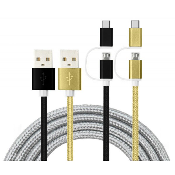 LinkTech K556 2in1 Micro USB + Type-C 1.2mt Şarj ve Data Kablosu…