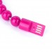 Micro USB Boncuk Bileklik USB Data Kablosu Pembe