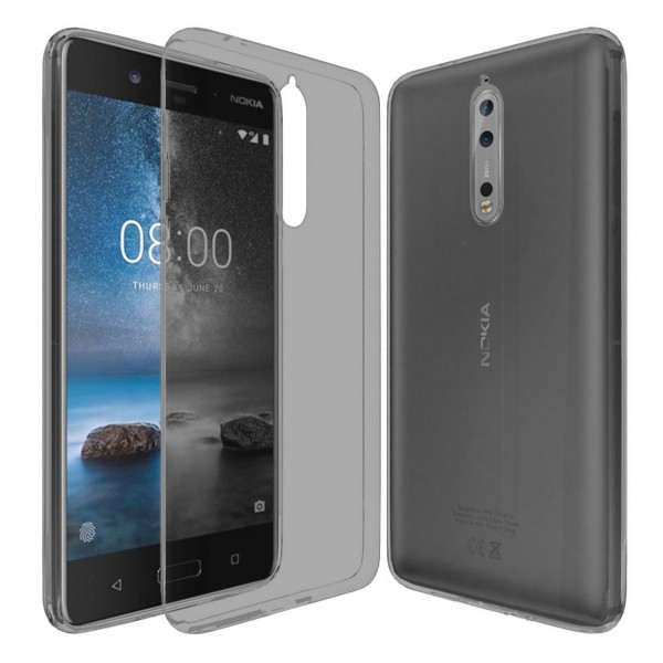 Nokia 8 Kılıf Soft Silikon Şeffaf-Siyah Arka Kapak…