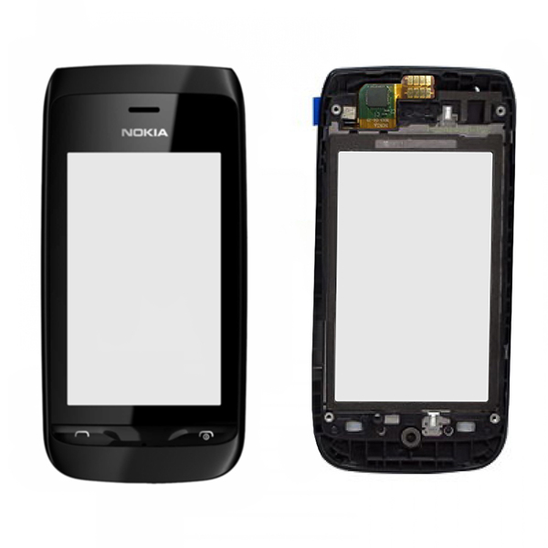 Nokia Asha 308 309 Dokunmatik Lens Ön Panel Çıtalı Ori - Siyah…