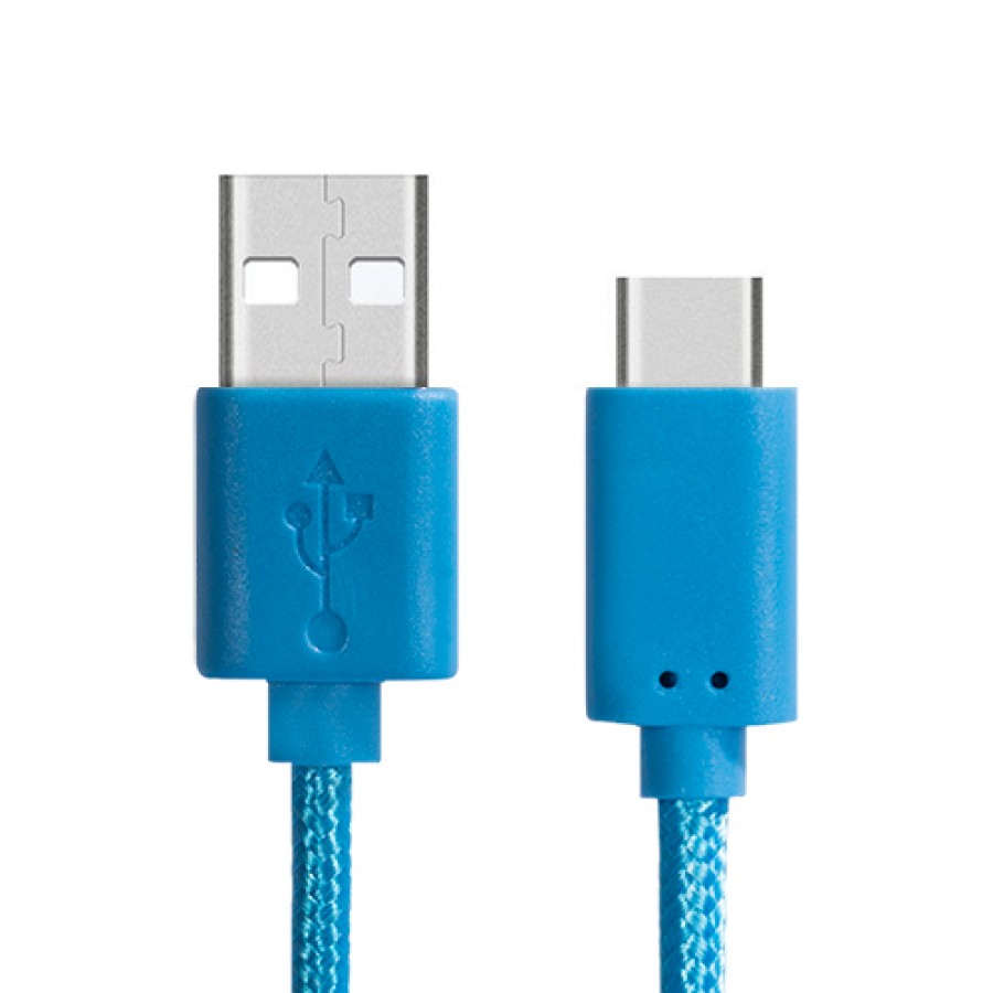 NoTech Type-C (USB-C) Kırılmaz USB Kablo 20cm Mavi