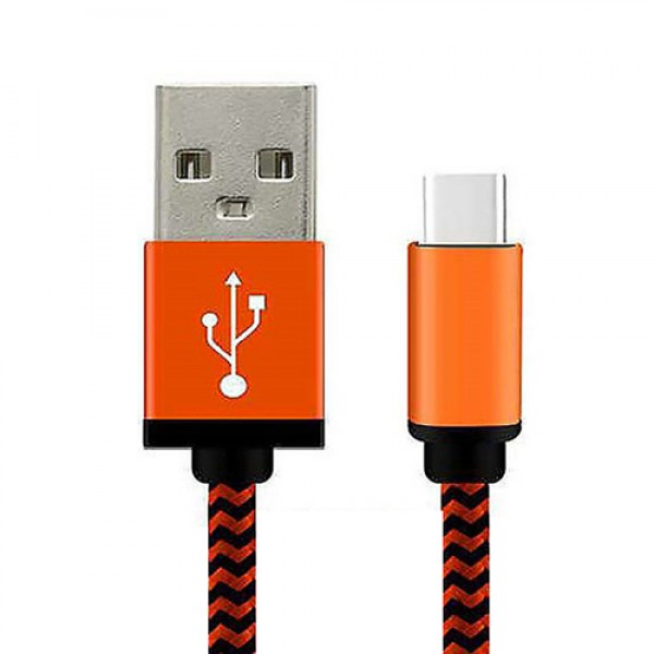 NoTech Type-C (USB-C) Kırılmaz USB Kablo 20cm Turuncu…