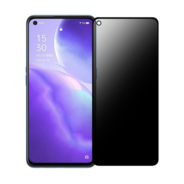 Oppo Reno 5 Lite Hayalet Privacy Gizli Cam Ekran Koruyucu Siyah…