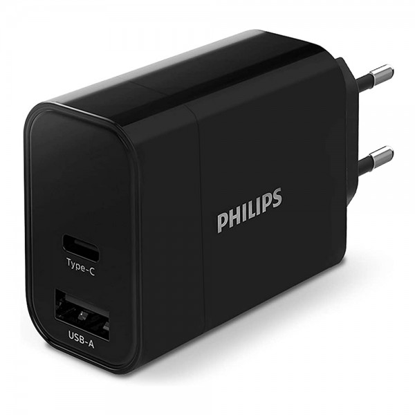 Philips DLP2621 30W USB-A +  Type-C Şarj Adaptörü Siyah…