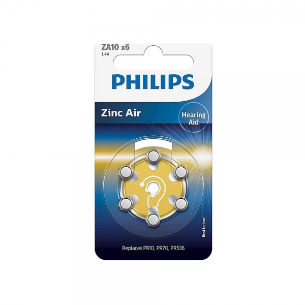 Philips ZA10 x6 PR70 İşitme Cihazı 1.4V Pil 6lı Paket 10 Numara…