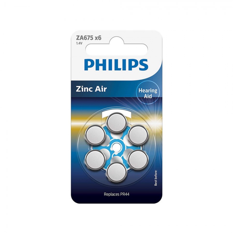 Philips ZA675 x6 PR44 İşitme Cihazı 1.4V Pil 6lı Paket 75 Numara