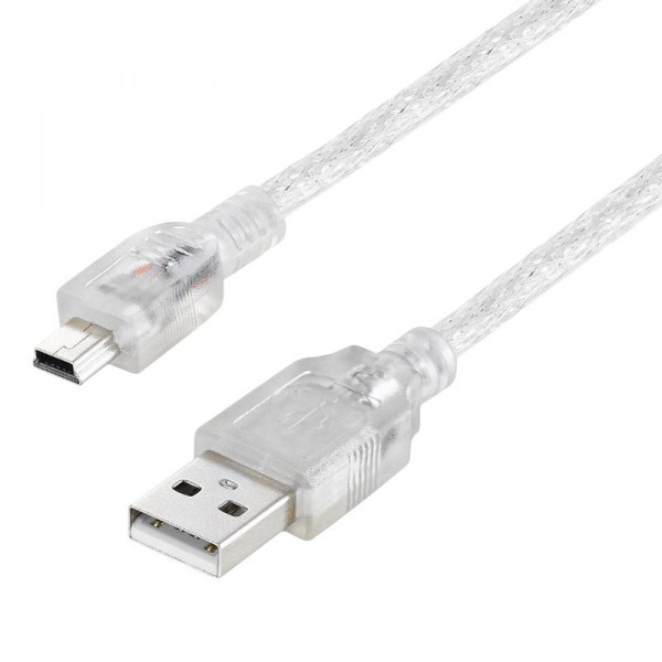 Powermaster 11937 USB 2.0 Şeffaf USB Am/Mini 5 Pin Kablo 1.5 Metre…