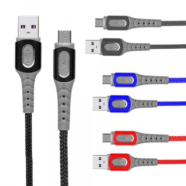 Powermaster 3780 Micro USB Metal Şarj ve Data Kablosu 1mt 5A (XF-42)