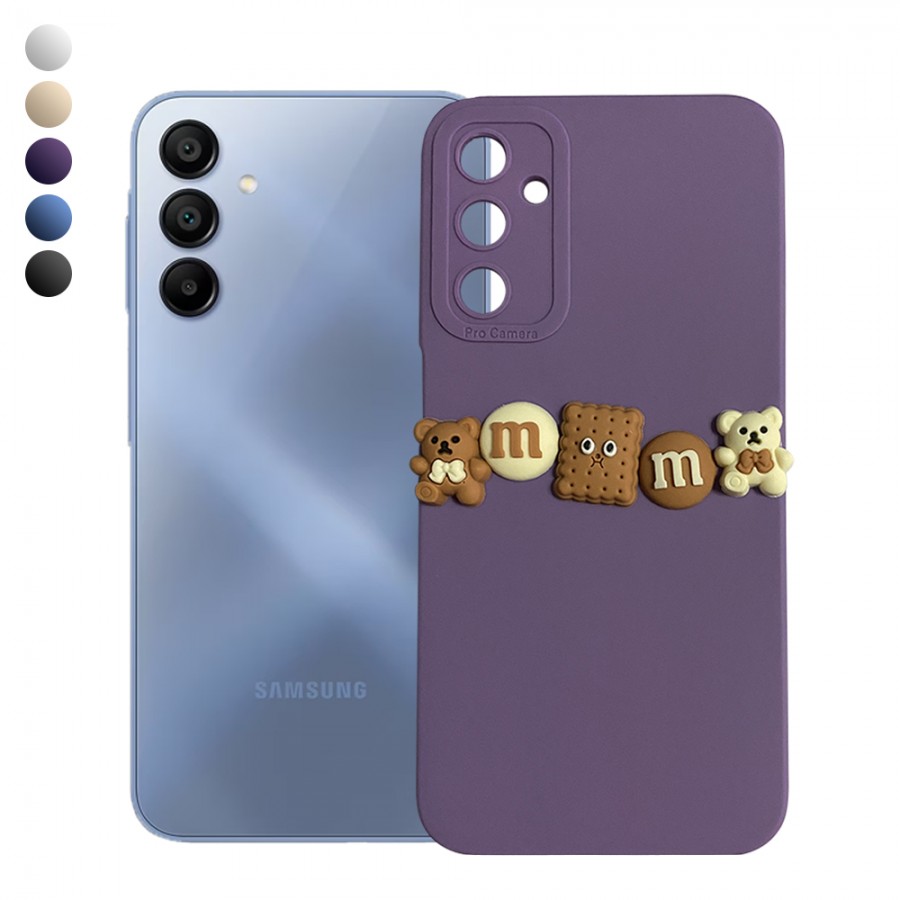 Samsung Galaxy A15 Kılıf 3D M Bear Kamera Korumalı Silikon Kapak