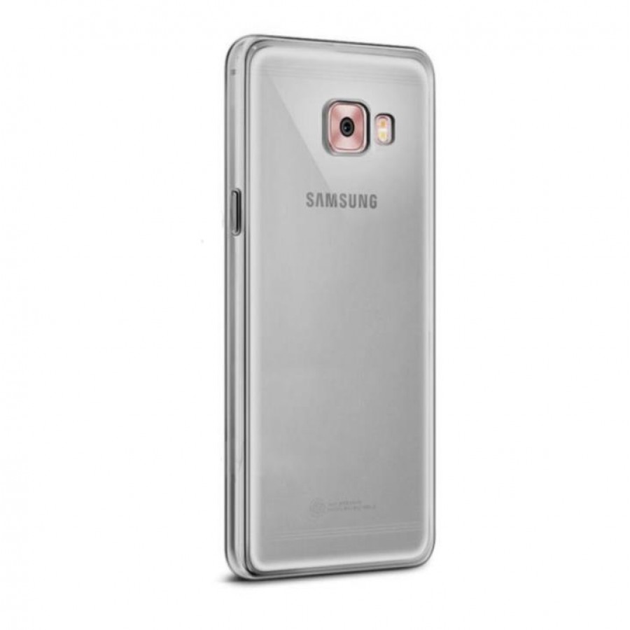 Samsung Galaxy C5 Pro (C5010) Kılıf Soft Silikon Şeffaf-Siyah Arka Kapak