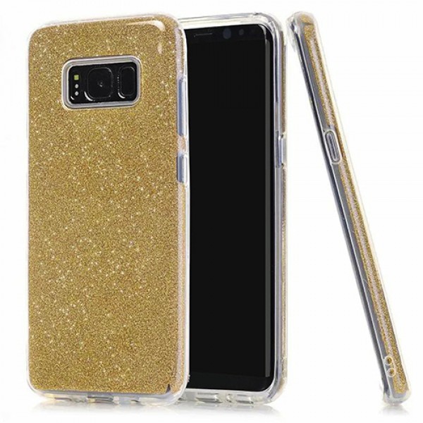 Samsung S8 Plus (G955) 3in1 Simli Silikon Arka Kapak Gold…