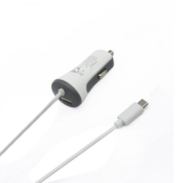 Syrox C26 Araç Şarj Aleti 3.4A Sabit Micro USB Kablo + USB Port Beyaz…