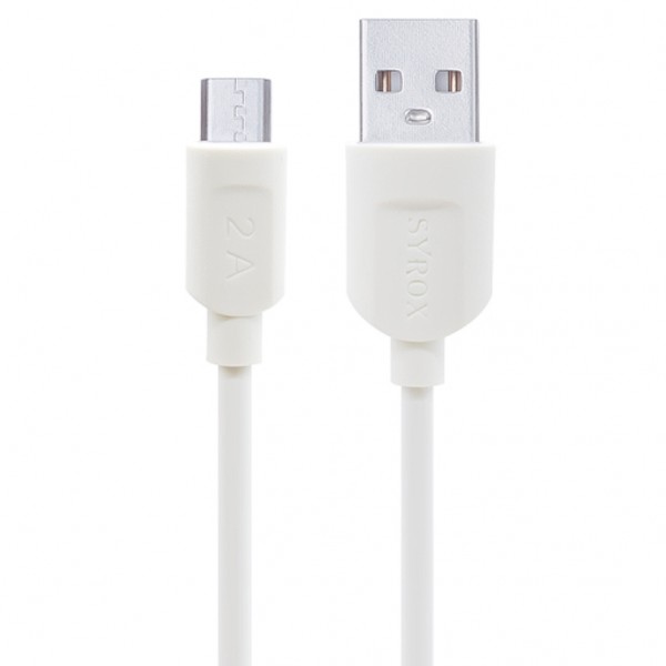 Syrox C65 Micro USB Şarj ve Data Kablo 2.0A 1mt Beyaz…