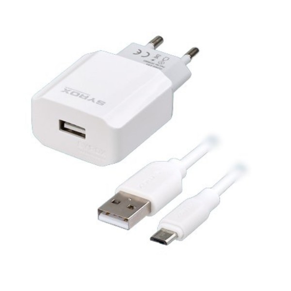 Syrox J47 Micro USB Kablolu Hızlı Şarj Aleti Set 2.6A Beyaz…